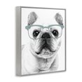 thumbnail image 2 of Stupell Industries Contemporary Cute Monochrome French Bulldog Wearing Glasses Illustration Gray Framed Giclee Art, 24 x 30, by Annalisa Latella, 2 of 7