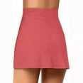 thumbnail image 2 of Danhjin Women's High Waist Tulip Hem Shirring Swim Skirt Swimsuit Bikini Bottom on, 2 of 5