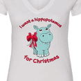 thumbnail image 4 of Inktastic I Want a Hippopotamus for Christmas Women's V-Neck T-Shirt, 4 of 5