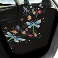 thumbnail image 3 of Renewold Dragonfly Flower Colorful Car Seat Covers Full Set, Front and Rear Bench Protector Set, Universal Fit for Auto Truck Van SUV, Easy to Install, 3 of 7
