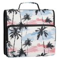 thumbnail image 2 of Haosy 3 Ring Zipper Binder with Shoulder Strap Waterproof Trapper Keeper 2 Inch D-Ring 500 Sheets Capacity, Pastel Sky Palm Tree, 2 of 8