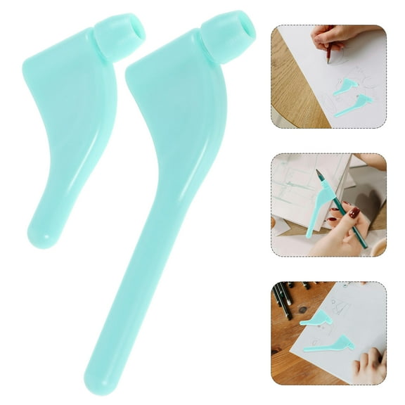 GOOHOCHY Skyblue Pencil Extender Holder for Drawing with Comfortable Grip Ergonomic ABS Design Fits Various Pencils 1 Pair