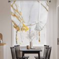 thumbnail image 3 of White Yellow Marble Tie Up Curtains for Windows, Adjustable Balloon Window Shades, Ink Painting Modern Art Kitchen Window Treatments Adjustable Roll Up Curtain for Basement/Nursery 52"x45", 3 of 8