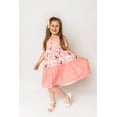 thumbnail image 2 of Millie Loves Lily Girls Coral Pretty Kitty Printed Tiered Short Sleeve Dress Size (3T-12), 2 of 4