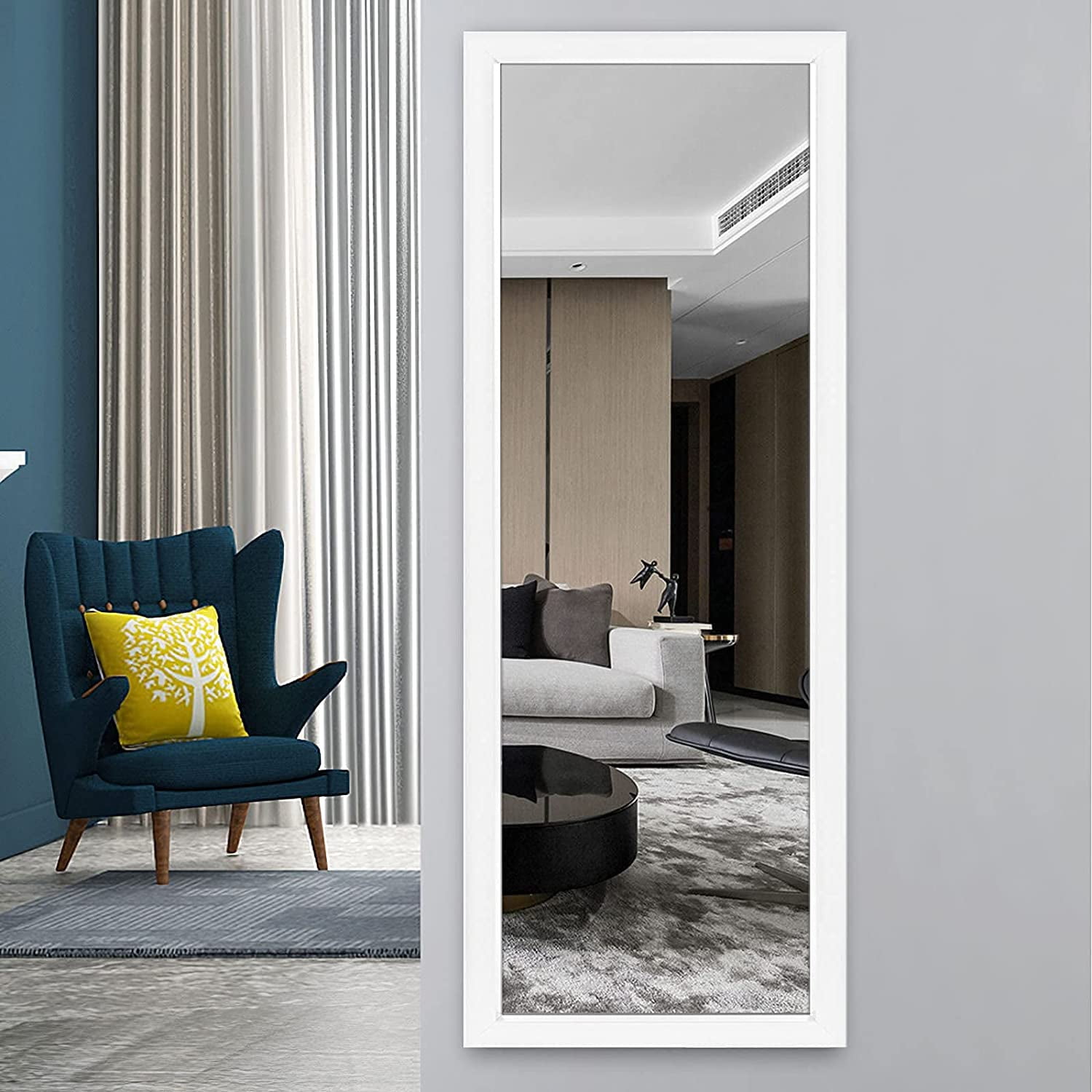 NeuType Full Length Door Mirror 55" x 16" Rectangle Wall Mirror Hanging or Leaning Against Wall