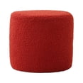 thumbnail image 4 of Tabouret Repose-Pieds Rond Antidérapant Banc Repose-Pieds Siège Rembourré Tabouret Décoratif pour Canapé pour Maison Chambre Salon Robuste Pièce de Chevet Rouge, 4 of 8