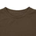 thumbnail image 6 of Tawop Long Sleeve Shirts for Men Crew Neck Knit Pullover Solid Casual Brown 2XL, 6 of 7