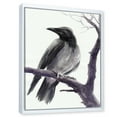 thumbnail image 3 of Designart 'Big Crow Sitting On A Branch' Traditional Framed Canvas Wall Art Print, 3 of 5