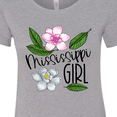 thumbnail image 4 of Inktastic Mississippi Girl Magnolia Flowers and Leaves Women's T-Shirt, 4 of 5