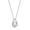 April-Genuine White Topaz, variant on Pear-Shaped with Center Round 5.5mm Birthstone White Topaz 16+2” Dainty Necklace Sterling Silver Jewelry for Women or Teens (L-10.6mm x W-7.3mm)
