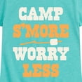 thumbnail image 3 of Instant Message - Camp Smore Worry Less - Toddler And Youth Girls Short Sleeve Graphic T-Shirt, 3 of 6