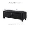 thumbnail image 5 of GZXS 48" Storage Ottoman Bench with Tufted Padded Seat, PU Leather Upholstered Bench for Bedroom, Living Room, Entryway, Hallway, Supports 300lbs, Black, 5 of 9