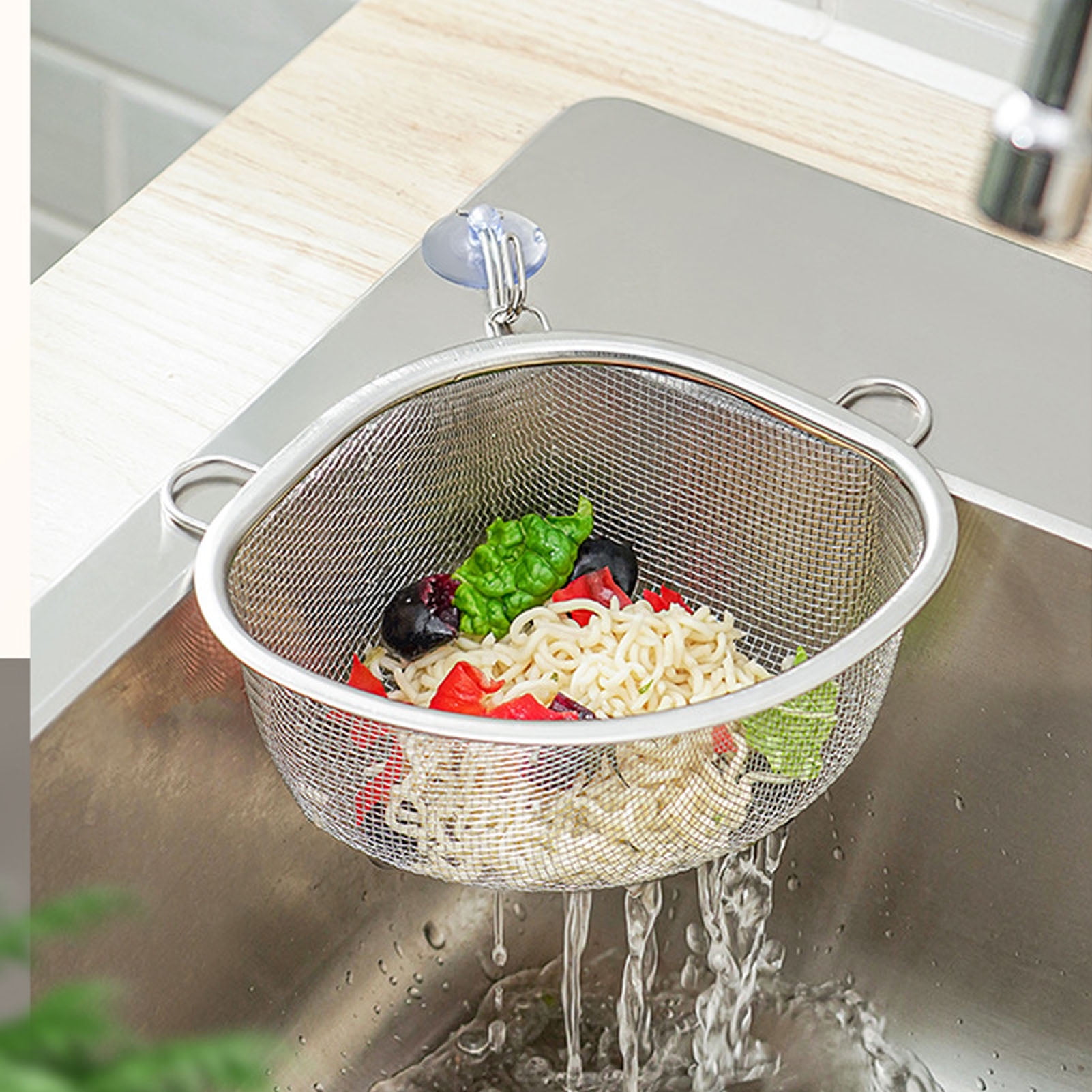 Corner Sink Drainer Basket Space Saving Durable Sink Strainer Basket for Kitchen