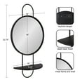 thumbnail image 2 of Kate and Laurel Patel Round Mirror with Shelf, Black 19x33x7, 2 of 9