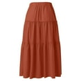 thumbnail image 6 of JIANJIA Womens Skirts Autumn Winter Boho Elastic High Waist Ruffle Swing A Line Maxi Skirt Activewear, 6 of 9