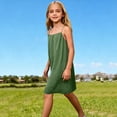 thumbnail image 7 of LEWKW Little Girls Open Back Sundress Spaghetti Strap Adjustable Tie Back Flowy A-Line Tunic Dress for Tropical Vacation Summer Playwear, 7 of 7