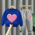 thumbnail image 2 of Rohuuque Girls 2 Piece Sweatsuits Toddler Girls Heart Print Shirts and Pants Set Girl Clothes Fall Sets 4 Years Blue, 2 of 4