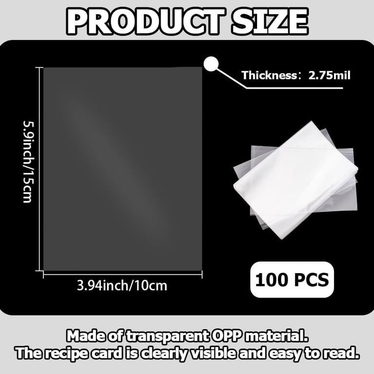 plastic sleeves for 4x6 recipe cards Amazon.com: 30 Pack 120 Pockets 4x6 Recipe Card Sleeves,3 Ring Binder Recipe  Card Protector Pages,Double Sided 2 Pocket Refill Sheets for Recipe Book,  8.5x11 Inch Top Loading Clear Sleeve Sheets : Home