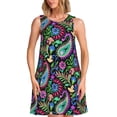 thumbnail image 1 of Disketp Watercolor Floral Paisley para Vestido sin Mangas para Mujeres, Vestidos de Verano para Mujeres, Casual y Holgado para la Playa, 1 of 7