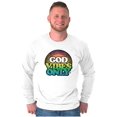 thumbnail image 5 of God Vibes Only Good Feels Religion Long Sleeve TShirt Men Women Brisco Brands S, 5 of 6