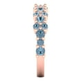 thumbnail image 4 of 0.98 ctw Wedding Band for Women - 14K Rose Gold Simulated Blue Diamond Stackable Eternity Ring, 4 of 6