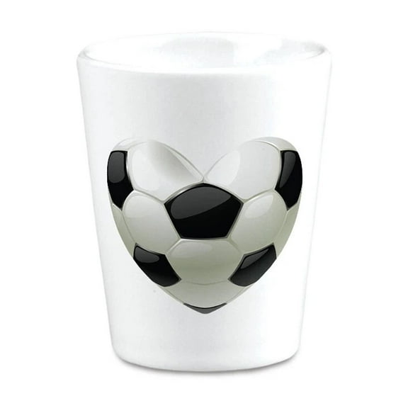 Ceramic Shot Glasses Soccer Heart Olympics Bar Supplies Accessories 2 Oz