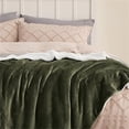 thumbnail image 3 of Fleece Throw Blanket for Couch Ivy Green - Queen (90" x 90"), 3 of 5