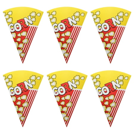 

50pcs Paper Popcorn Bags Cone Shaped Popcorn Treat Bags Party Individual Servings Popcorn Pouches