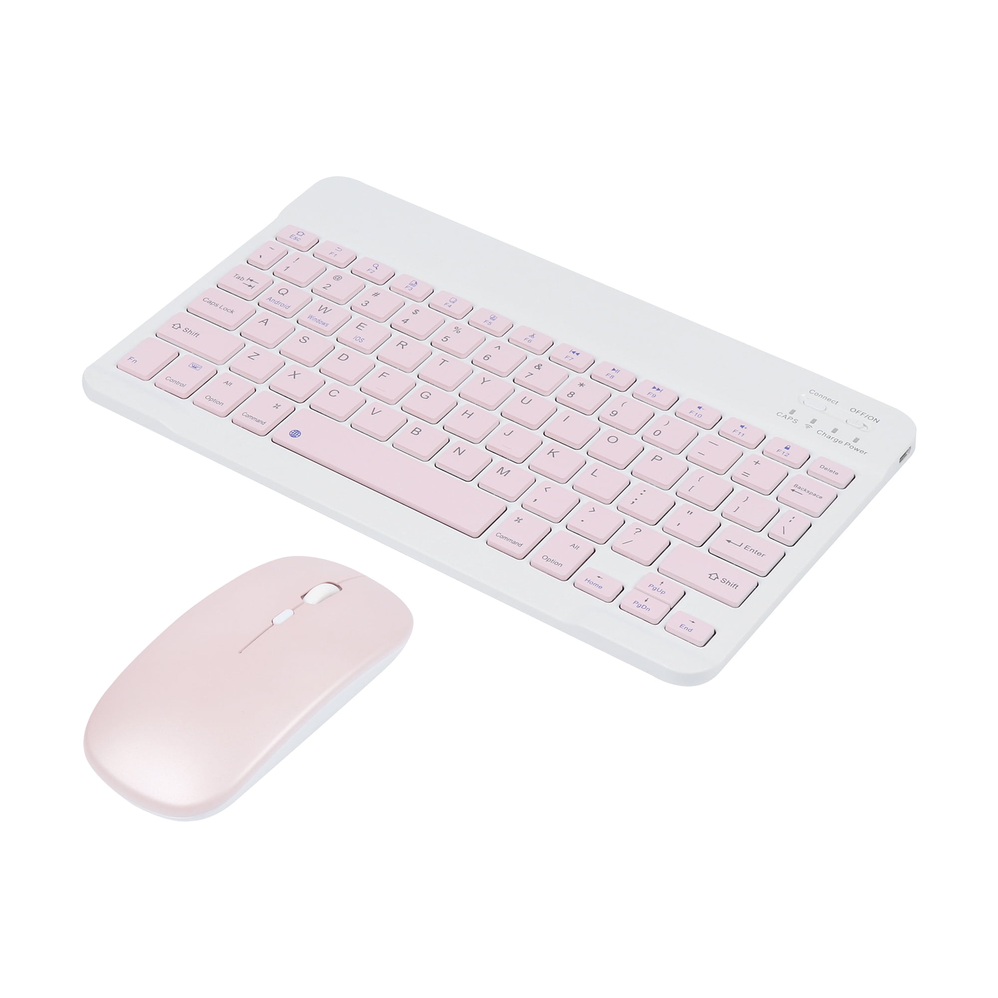 PloutoRich 10 inch Wireless Keyboard and Mouse Combos, Mini Ultra-Slim 78 Keys Tablet Keyboard, Portable Rechargeable Bluetooth Keyboard for Mac Windows Devices