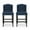 Navy Blue/Dark Brown, variant on GDF Studio Vienna Contemporary Fabric Tufted Wingback 27 Inch Counter Stools, Set of 2, Navy Blue and Dark Brown