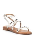 thumbnail image 2 of Steve Madden Womens Sandals Travel Bone Ankle Strap Embellished Flat Sandals Sandals (Bone, 6), 2 of 6