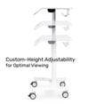 thumbnail image 3 of Luxor Vitalize Laptop Cart | Adjustable Height Rolling Medical Cart, 3 of 6