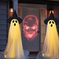 thumbnail image 5 of 2 Packs Halloween Ghost Decorations Outdoor Light-Up Standing Ghost with Witch Hat Spooky Ghost Figure with Remote, 5 of 5