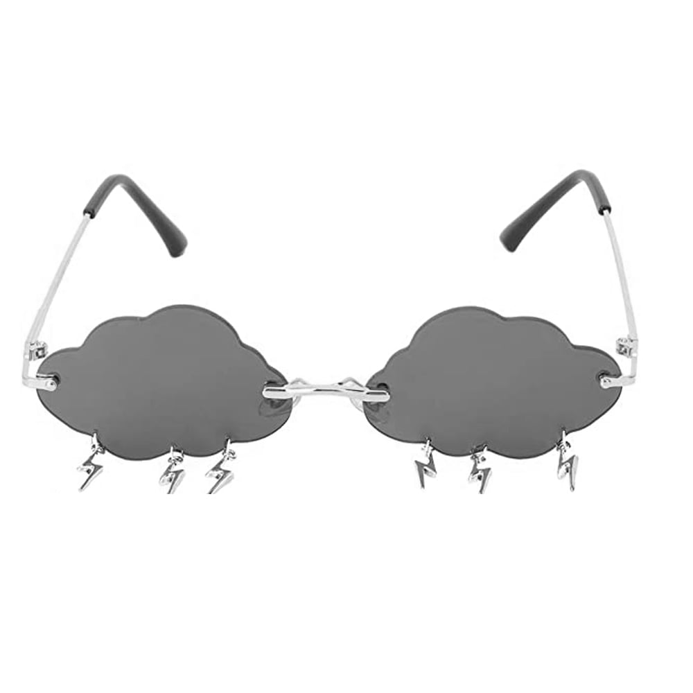 Heldig Rimless Cute Sunglasses For Women Trendy Vintage Creative 90s  Sunglasses Funny Cloud Shaped Disco Glasses