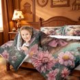 thumbnail image 3 of meiyoeat Highland Cattle Pink Flower King Size Comforter Sets,Colorful Butterfly Farm Animal Print Comforters King Size,Reversible,3-Piece,1 Comforter And 2 Pillowcases, 3 of 7