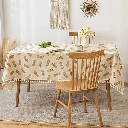 

Tablecloths For Rectangle Tables Pastoral Printed Tablecloth Cotton Linen Washable Table Covers For Home Living Room Farmhouse Garden Outdoor Floral-J-140x220cm(55x87 )