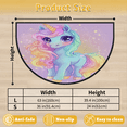 thumbnail image 3 of CURLYOOT Fancy Unicorn Cartoon Animal Pattern Half Round Door Mat 24'' x 36'', Indoor Outdoor Entrance Rug, Semi Circular Area Rug, Non Slip Washable Absorbent Doormat, Laundry Room Rug, 3 of 7