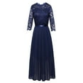 thumbnail image 4 of Women's Elegant Floral Lace 3/4 Sleeve Bridesmaid Formal Maxi Dress, 4 of 6