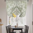 thumbnail image 3 of Sage Green Boho Tie Up Curtains 45 Inches Long, Kitchen Window Curtains Over Sink, Vintage Abstract Art Ethnic Tribe Small Window Curtains Shade Balloon Curtains Valances for Bedroom/Cafe 34"x45", 3 of 8
