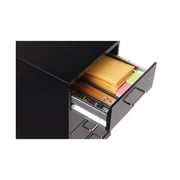 Space Solutions 18 Deep 4 Drawer Metal Mobile Organizer, 4 Box Drawers, Locking, Black
