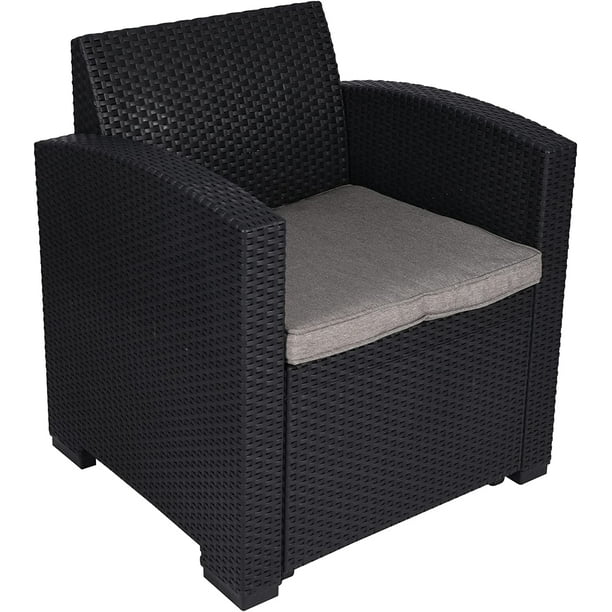 REDCAMP PE Wicker Patio Loveseats Outdoor Furniture, Durable Strong