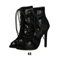 thumbnail image 2 of Zapatos de baile transpirables Qarigey para mujer tacón alto de moda Negro 43, 2 of 6