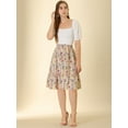 thumbnail image 2 of Falda midi floral fluida Allegra K Mujer Multicolor L, 2 of 6