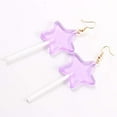 thumbnail image 4 of Cute Funny Cartoon Resin Star Love Shaped Lollipop Drop Earring Handmade Candy Color Simulation Food Dangle Earrings for Women Party Gifts Jewelry, 4 of 4