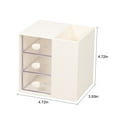 thumbnail image 3 of Qonioi Multi-Functional Desk Organizer, 12x12cm Plastic Pencil Holder with Drawer, Desktop Stationary Storage Container, 3 of 7