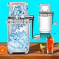 thumbnail image 4 of Trituradora de hielo Trituradora de hielo giratoria manual Máquina de cócteles Batidos triturados en cubitos de hielo Máquina trituradora de hielo Molinillo de hielo cromado para el hogar Be, 4 of 5