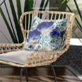 thumbnail image 3 of Amrita Sen Designs  16 x 16 in. Three Roses with Butterfly Broadcloth Indoor & Outdoor Zippered Pillow - Electric Blue, Cream & Off White, 3 of 5