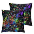 thumbnail image 2 of Acheng Glow in Dark Splatter Neon Throw Pillow Covers Square Pillowcase Home Decor for Couch Sofa Bed, Double-Sided Pattern  2 pcs White, 2 of 6
