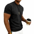 thumbnail image 6 of TEAJOPSUU Men's V-Neck Short Sleeve T-Shirt Slim Fit Solid Color Soft Breathable Casual Stylish Top Black, 6 of 7