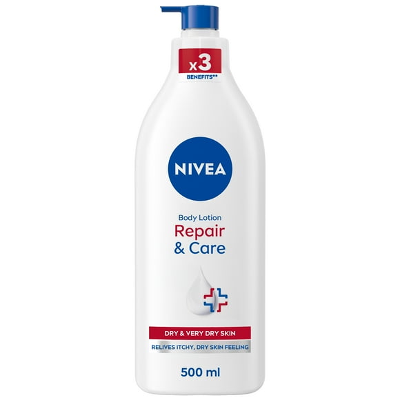 NIVEA Repair & Care 72-Hr Moisturizing Body Lotion for Very Dry, Itchy Skin, 500 mL